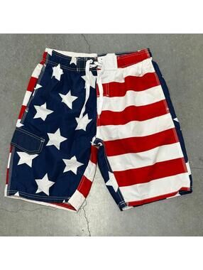 Kanu Surf American Flag Swim Trunks